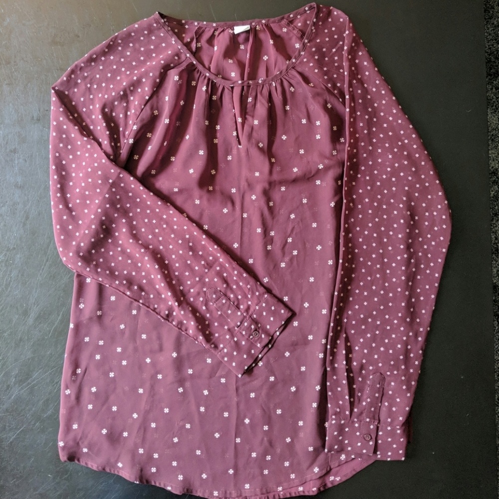 Old Navy Sheer Burgundy Blouse